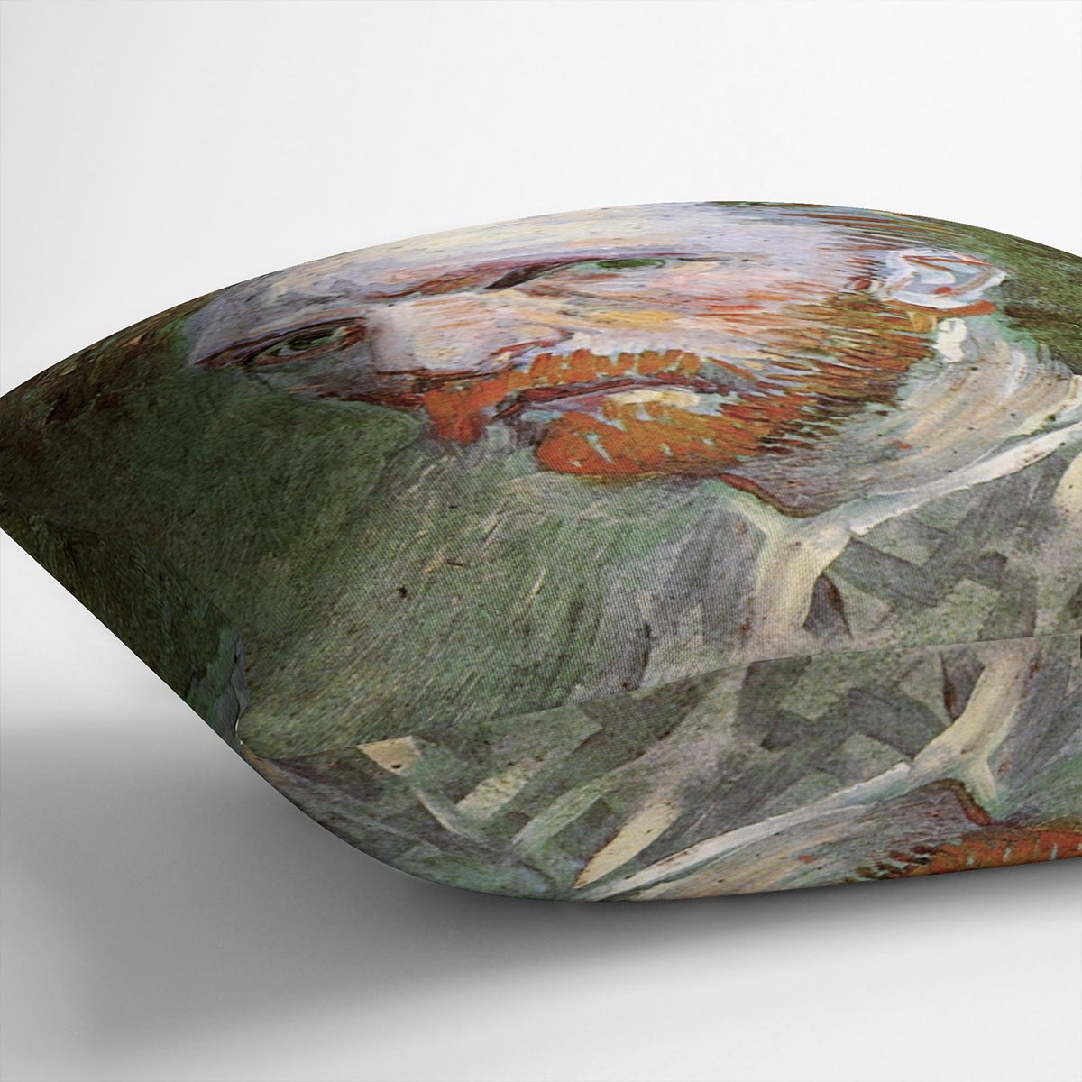 Self-Portrait 4 by Van Gogh Cushion featuring vibrant colors on luxurious vegan faux suede, perfect for home decor.