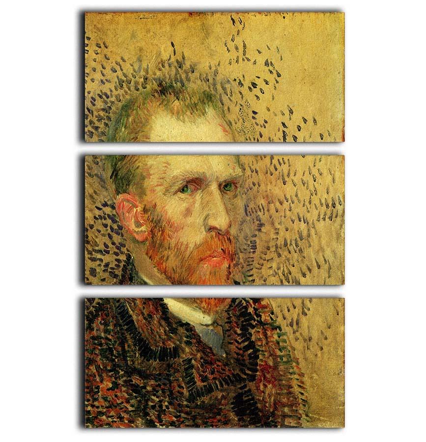 Self-Portrait 5 by Van Gogh 3 Split Panel Canvas Print showcasing vibrant colors and intricate details across three panels.