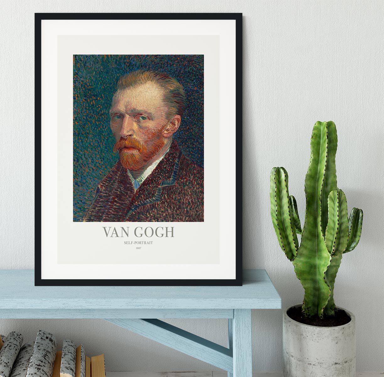 A beautifully framed Self-Portrait Titled print in a handmade frame, showcasing vibrant colors and quality craftsmanship.