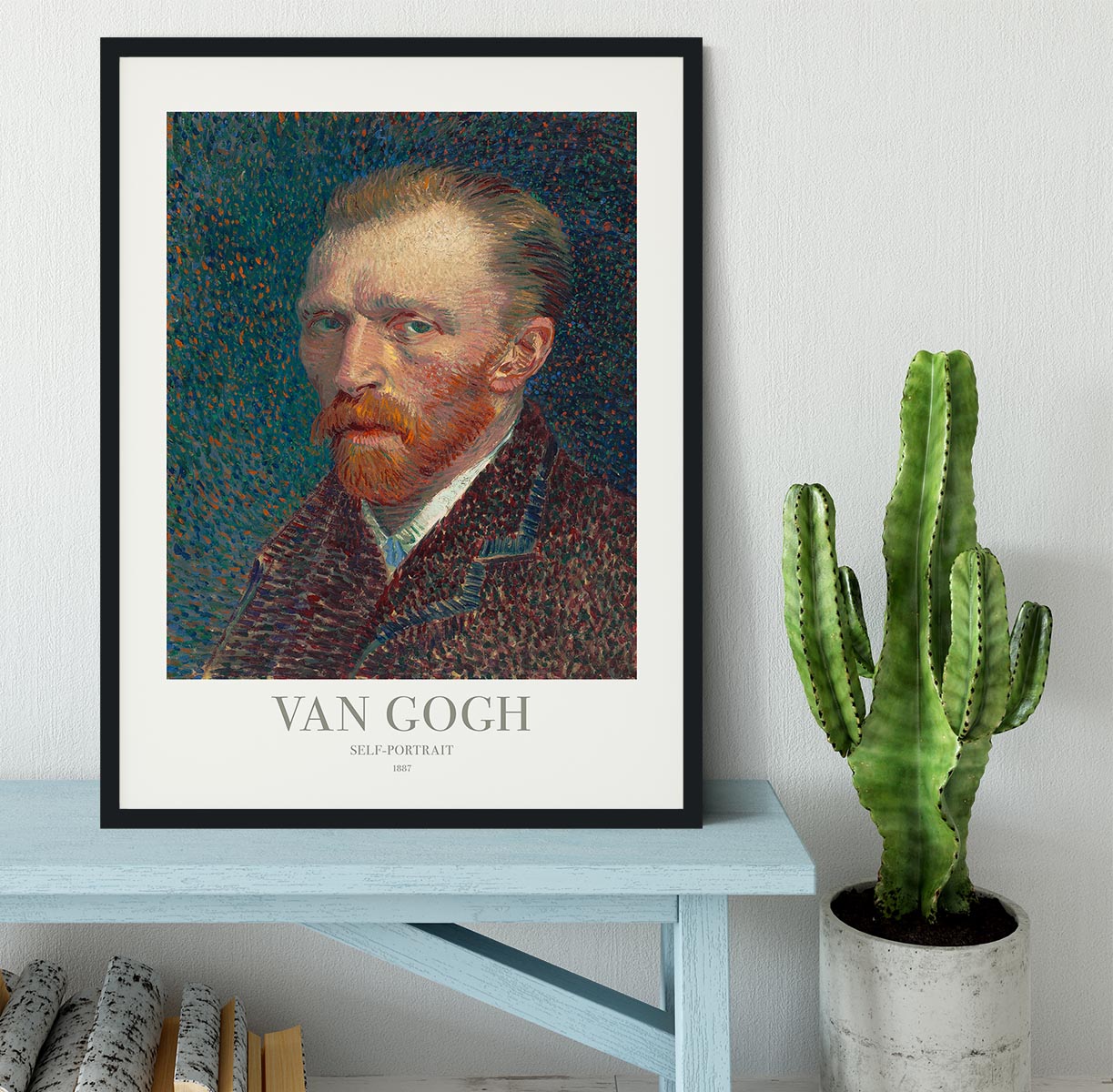 A beautifully framed Self-Portrait Titled print in a handmade frame, showcasing vibrant colors and quality craftsmanship.