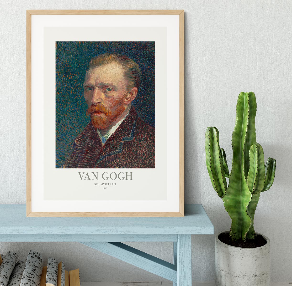 A beautifully framed Self-Portrait Titled print in a handmade frame, showcasing vibrant colors and quality craftsmanship.