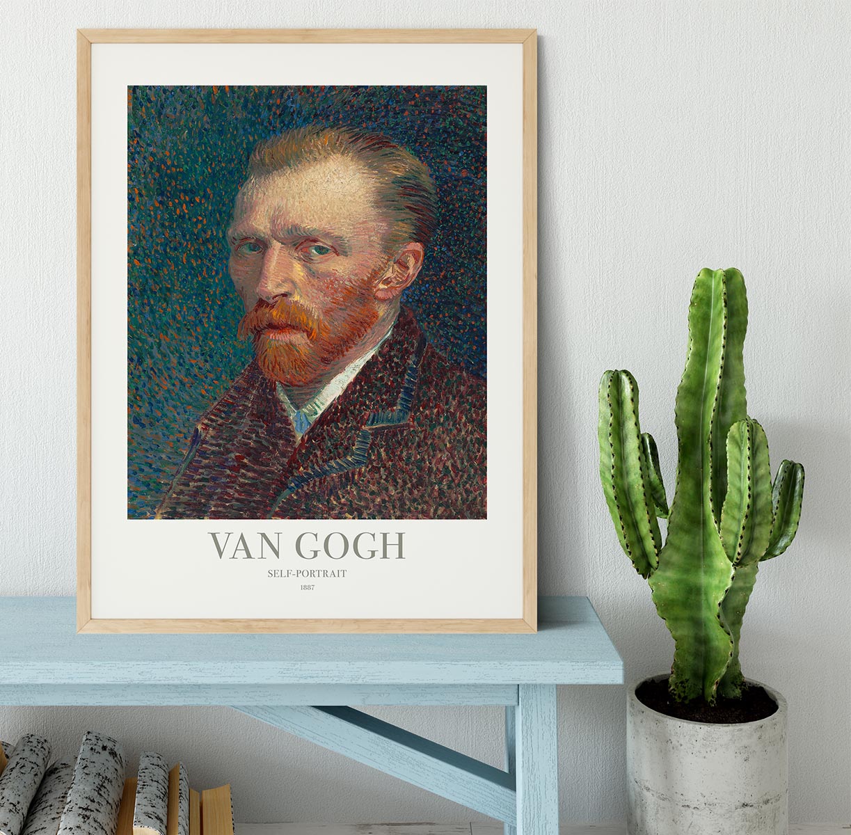 A beautifully framed Self-Portrait Titled print in a handmade frame, showcasing vibrant colors and quality craftsmanship.