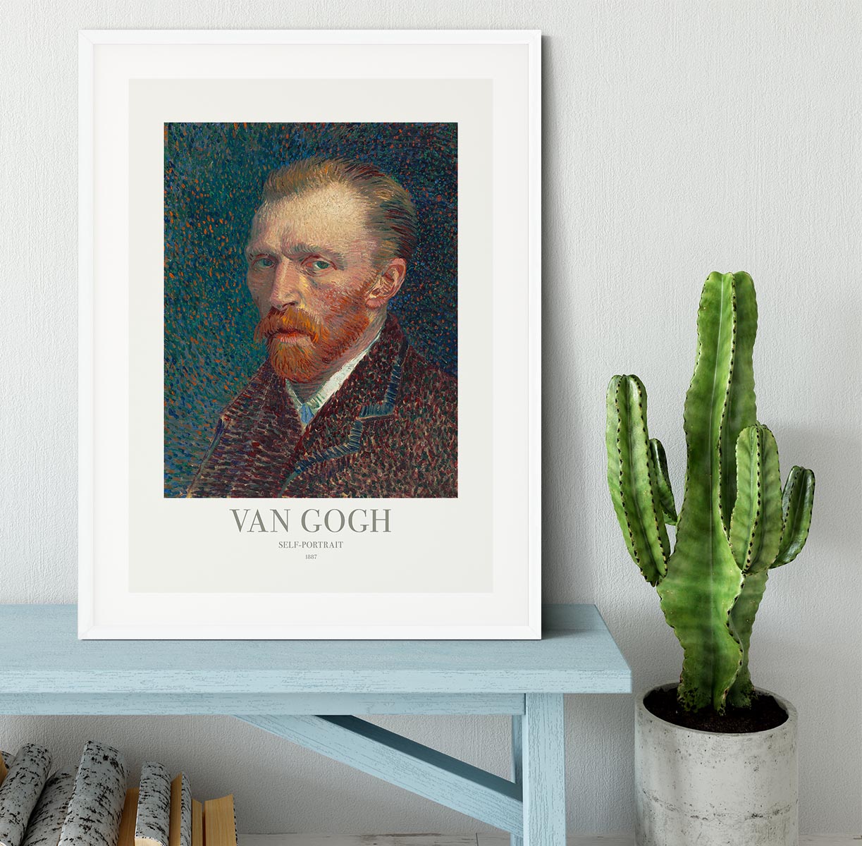 A beautifully framed Self-Portrait Titled print in a handmade frame, showcasing vibrant colors and quality craftsmanship.