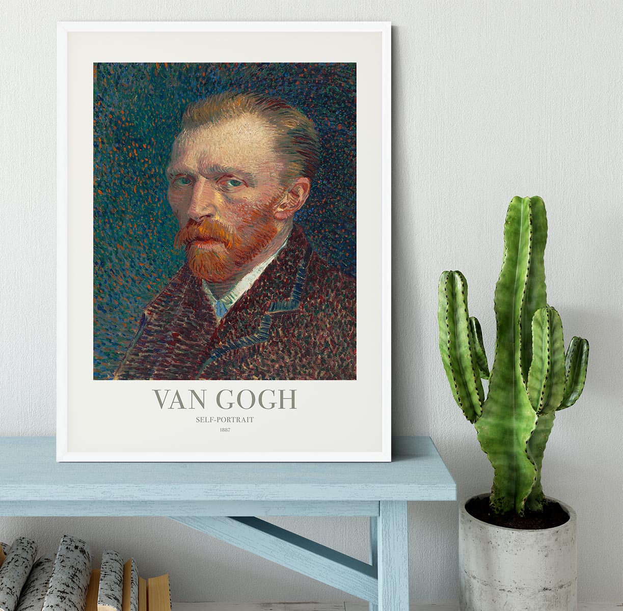 A beautifully framed Self-Portrait Titled print in a handmade frame, showcasing vibrant colors and quality craftsmanship.