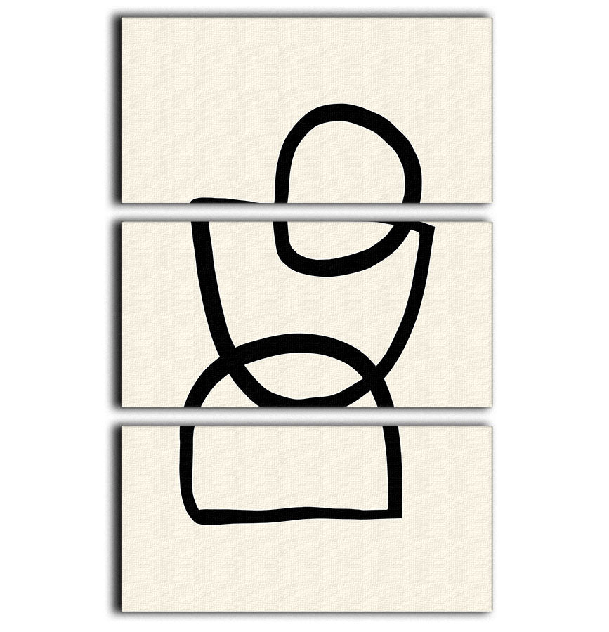 Shape 04 3 Split Panel Canvas Print showcasing modern art design, perfect for enhancing interior decor.