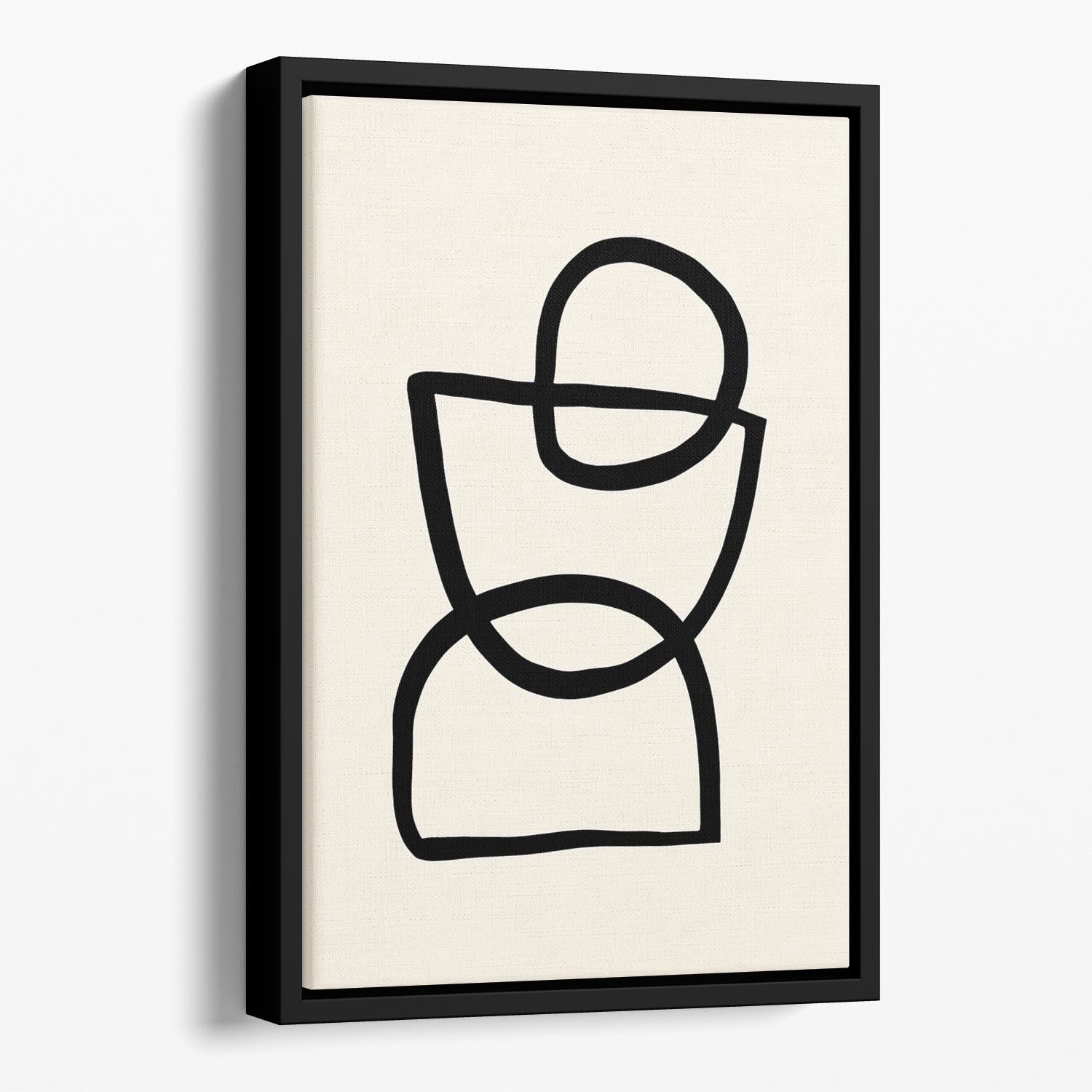 Shape 04 Floating Framed Canvas featuring vibrant abstract design in an elegant wooden frame, perfect for modern home decor.