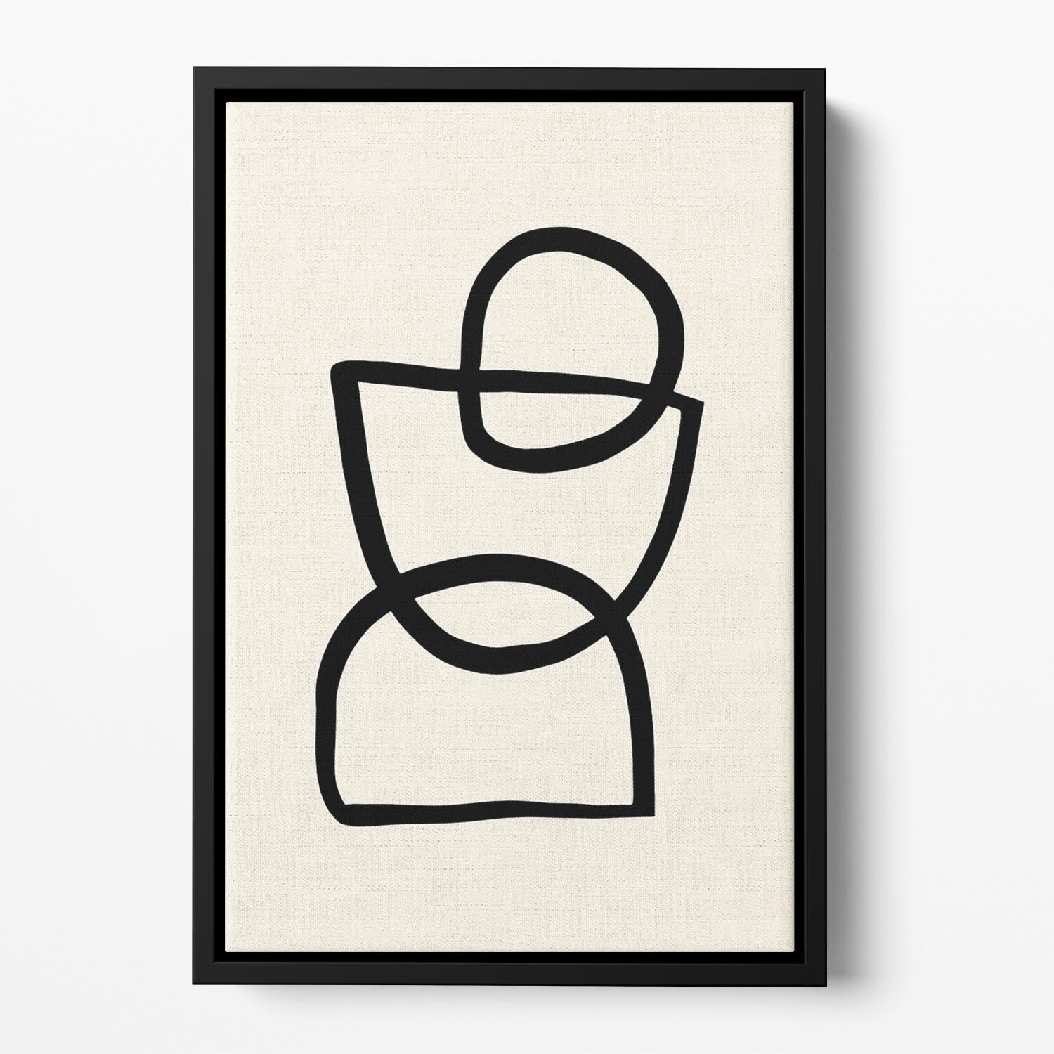 Shape 04 Floating Framed Canvas featuring vibrant abstract design in an elegant wooden frame, perfect for modern home decor.