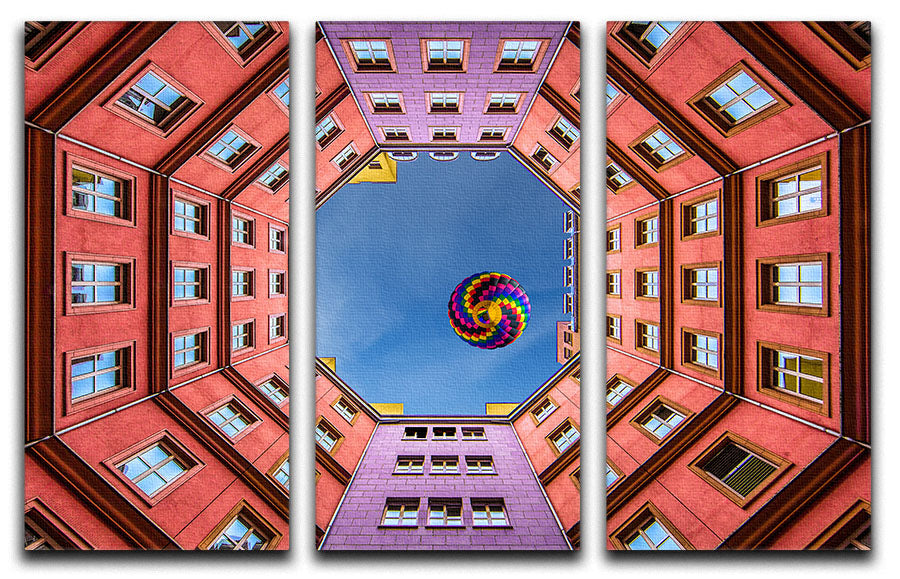 Shapes and Swirls 3 Split Panel Canvas Print featuring vibrant colors and abstract designs, perfect for home decor.