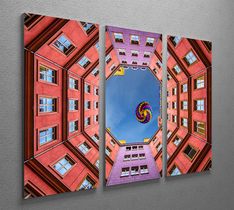 Shapes and Swirls 3 Split Panel Canvas Print featuring vibrant colors and abstract designs, perfect for home decor.