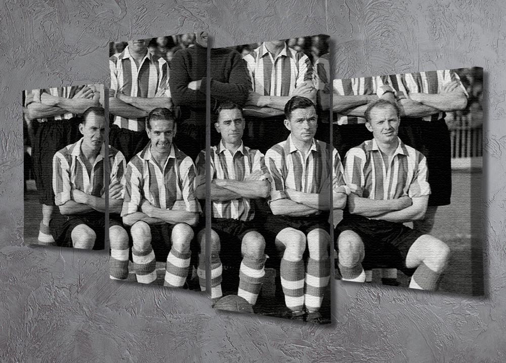 Sheffield United Football Club 1947 team photo displayed on a 4 split panel canvas, showcasing vintage football history.