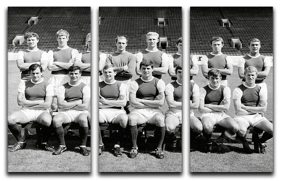 Sheffield Wednesday Football Club 1967-68 season team photo displayed on a 3-panel canvas art.