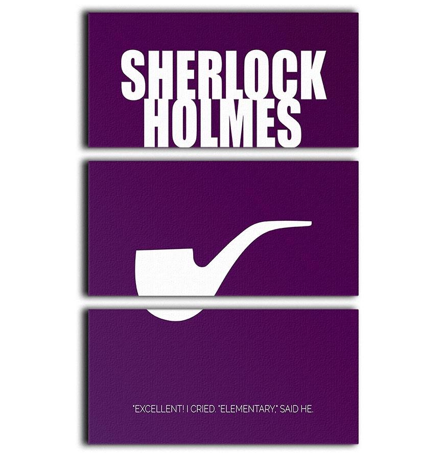 Sherlock Holmes Minimal Movie 3 Split Panel Canvas Print featuring three panels with a captivating design, perfect for home or office decor.