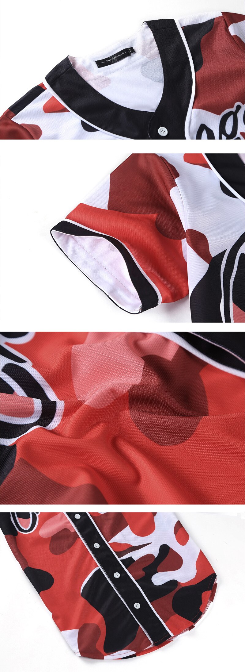 Men's short sleeve baseball jersey in slim fit with V-neck design, made from cotton and spandex blend, ideal for sports and casual wear.