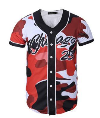 Men's short sleeve baseball jersey in slim fit with V-neck design, made from cotton and spandex blend, ideal for sports and casual wear.