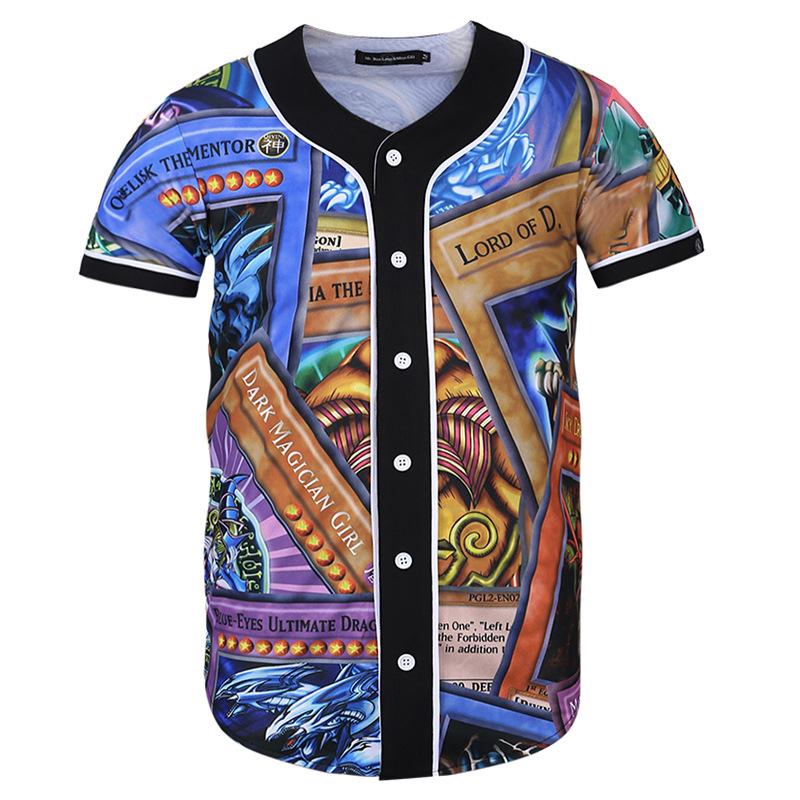 Men's short sleeve baseball jersey in slim fit with V-neck design, made from cotton and spandex blend, ideal for sports and casual wear.
