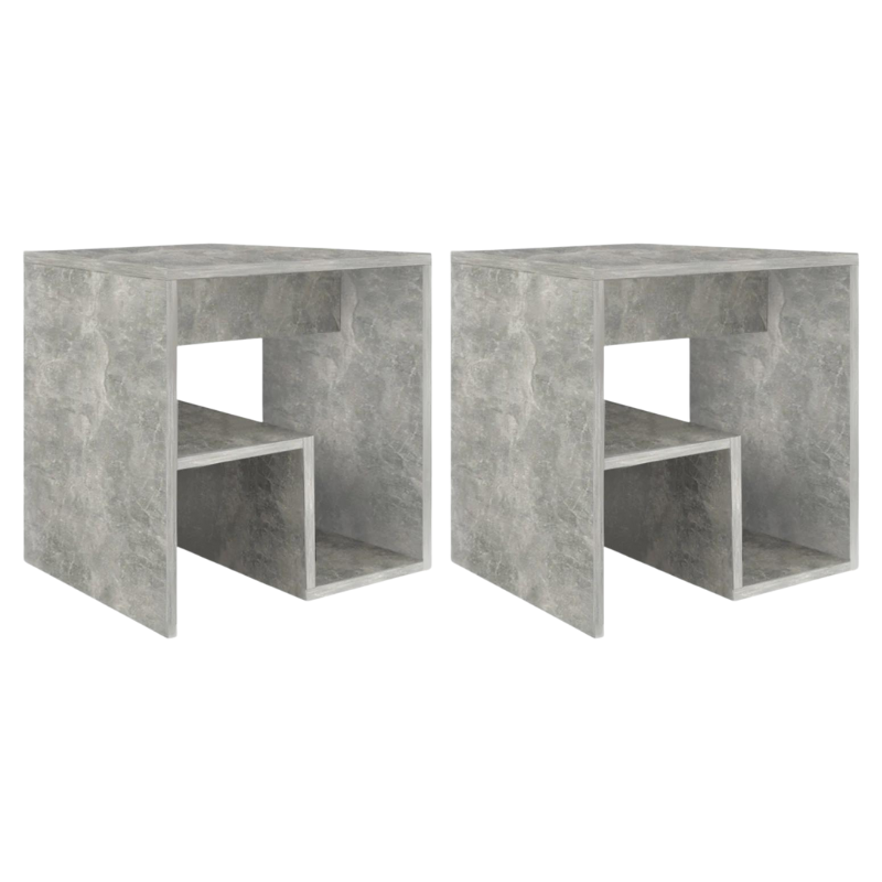 Set of two CREMONA side tables in grey concrete finish, featuring a modern design and compact dimensions of 40x35x40cm.