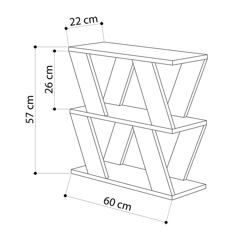 Stylish STRAIGHT Oak Side Table with melamine finish, dimensions 60x22x57 cm, perfect for home or office use.