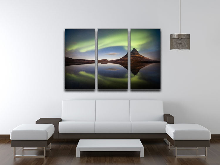 Silent Eruption 3 Split Panel Canvas Print showcasing a captivating design with three panels, perfect for enhancing any room's decor.