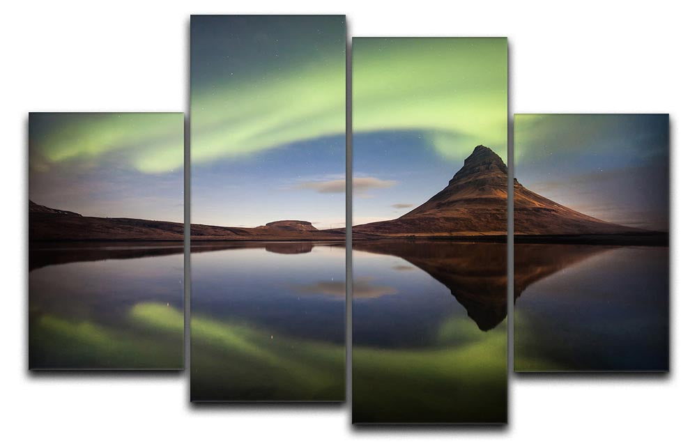 Silent Eruption 4 Split Panel Canvas artwork featuring vibrant colors and dynamic design, divided into four equal sections for a multi-dimensional effect.