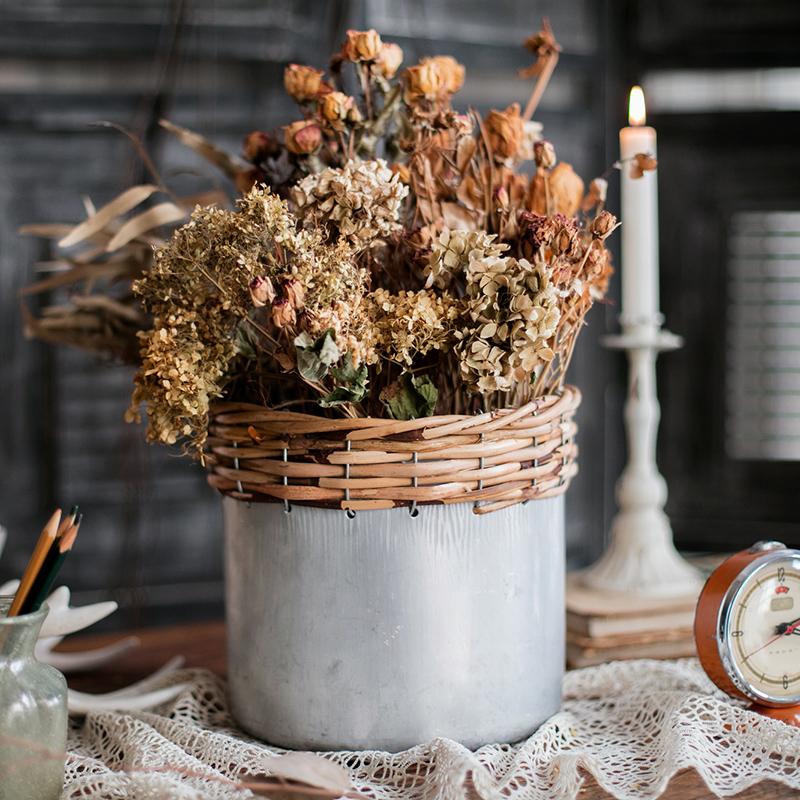 Silver Metal Willow Mixed Zakka Planter in various sizes, showcasing a stylish design suitable for flowers.