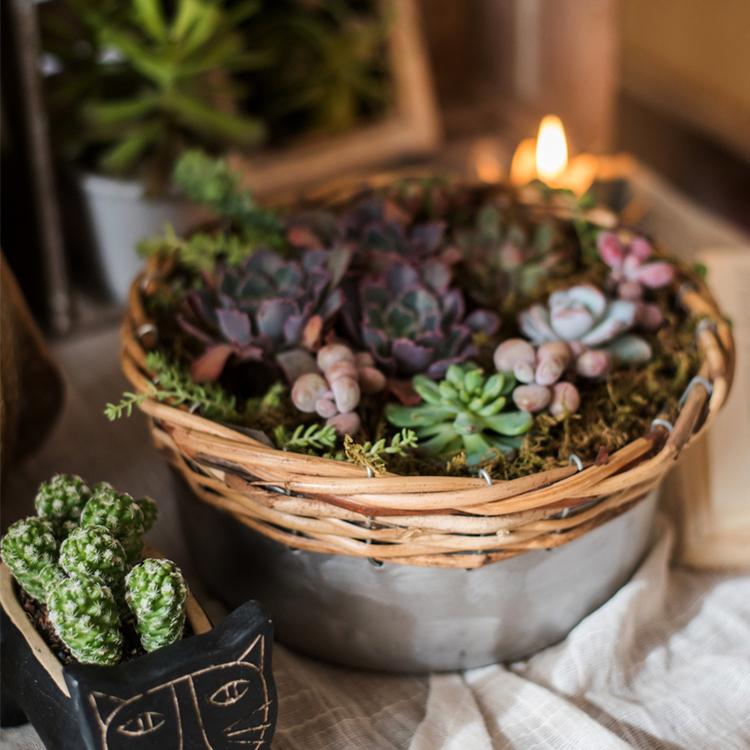 Silver Metal Willow Mixed Zakka Planter in various sizes, showcasing a stylish design suitable for flowers.