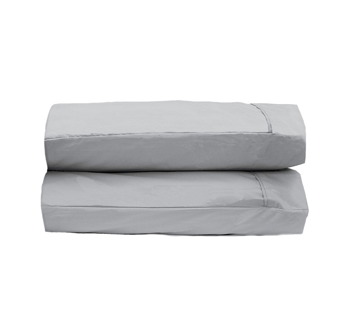 Luxurious silver pillowcases made from soft brushed microfiber, available in Standard and King sizes.
