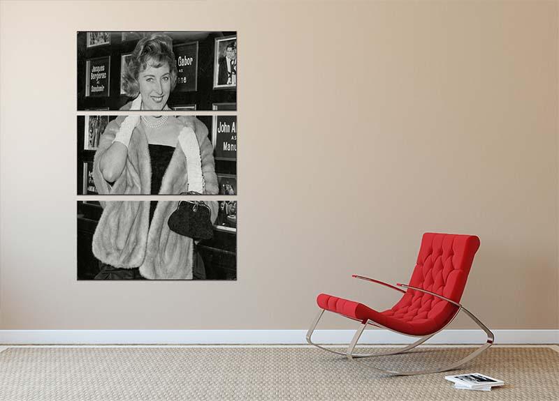 A beautiful 3-panel canvas print featuring Singer Vera Lynn, showcasing vibrant colors and elegant design, perfect for home decor.