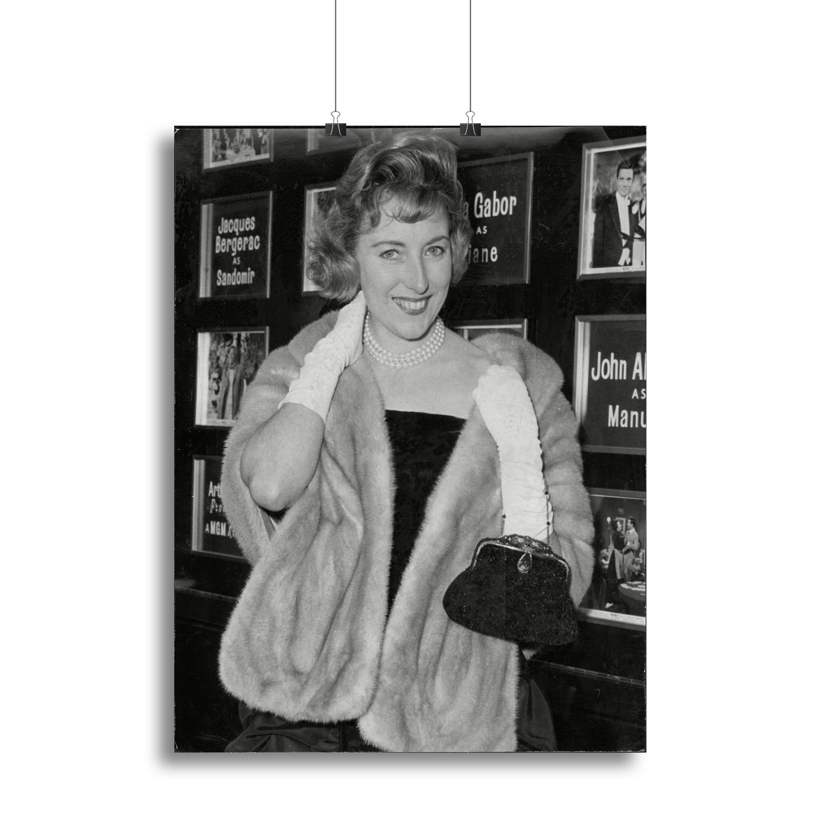 A beautiful canvas print featuring the iconic singer Vera Lynn, showcasing her elegance and charm.