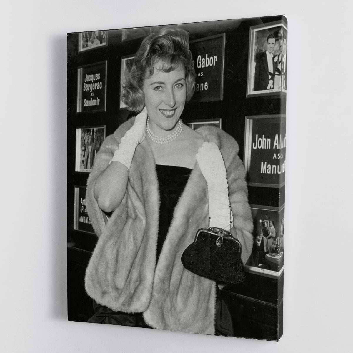 A beautiful canvas print featuring the iconic singer Vera Lynn, showcasing her elegance and charm.