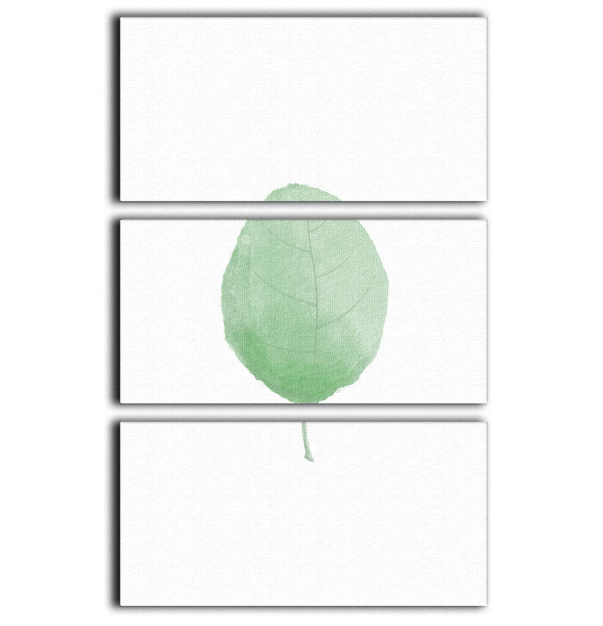 Single Leaf 3 Split Panel Canvas Print showcasing three panels with a cohesive leaf design, perfect for enhancing interior decor.