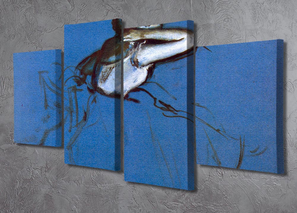 A 4-split canvas artwork featuring Degas' Sitting Dancer in Profile, showcasing a graceful ballet dancer in elegant poses.