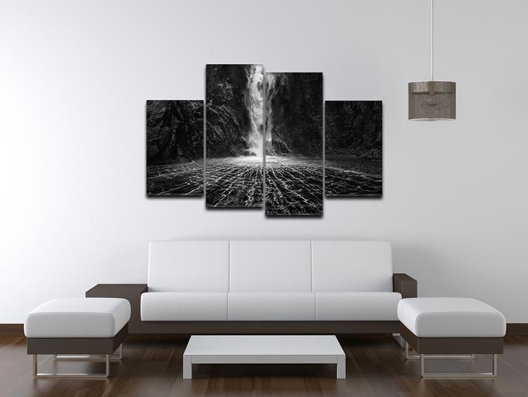 Sky Fall 4 Split Panel Canvas artwork featuring vibrant colors and dynamic design, divided into four equal sections for a multi-dimensional effect.