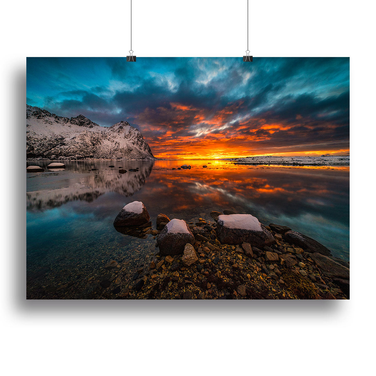 Sky On Fire Canvas Print showcasing vibrant sunset colors and dynamic design, perfect for home or office decor.