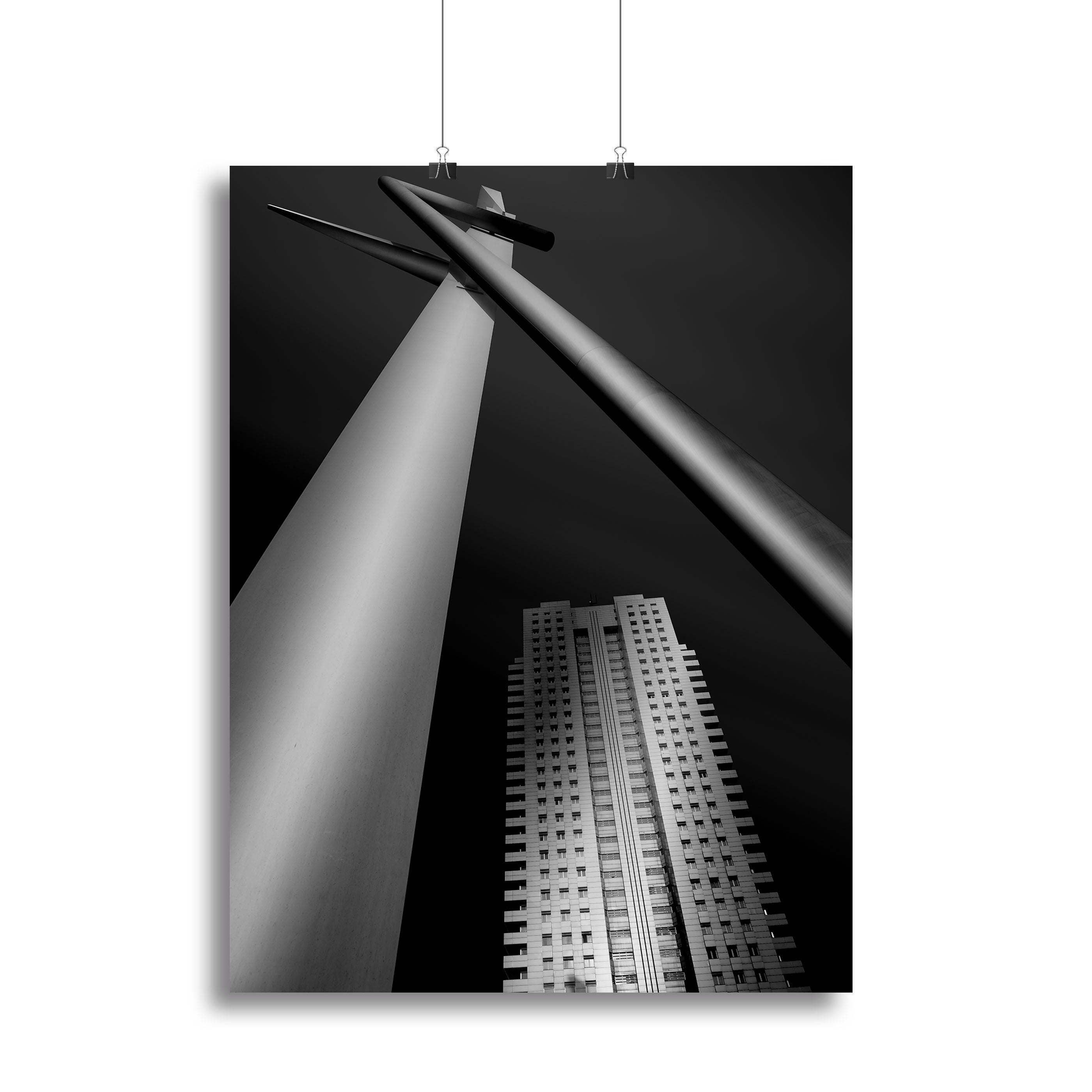 A stunning skyscraper canvas print showcasing a modern city skyline, perfect for enhancing home or office decor.