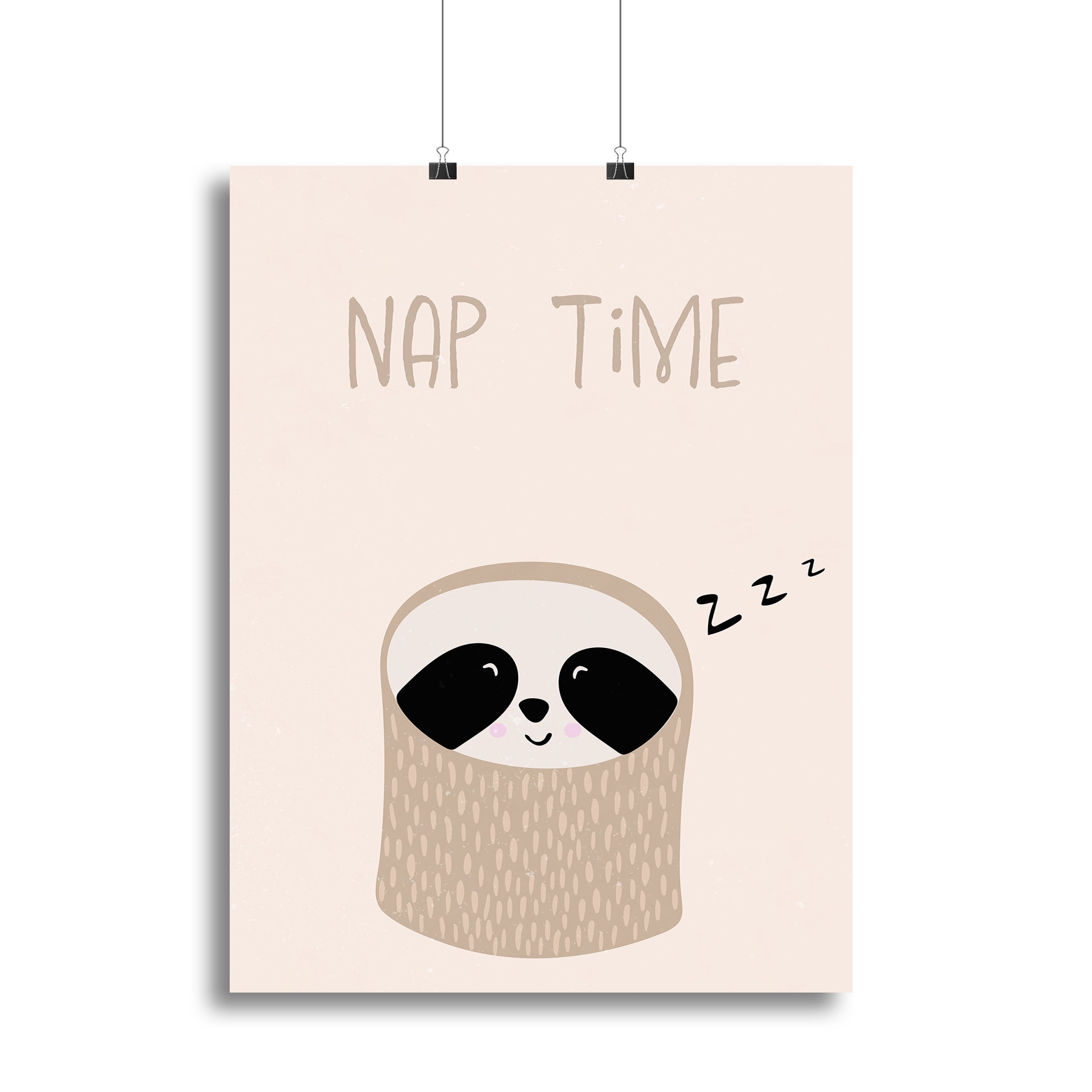 Adorable sloth nursery print on canvas, showcasing a cute sloth design perfect for children's rooms.