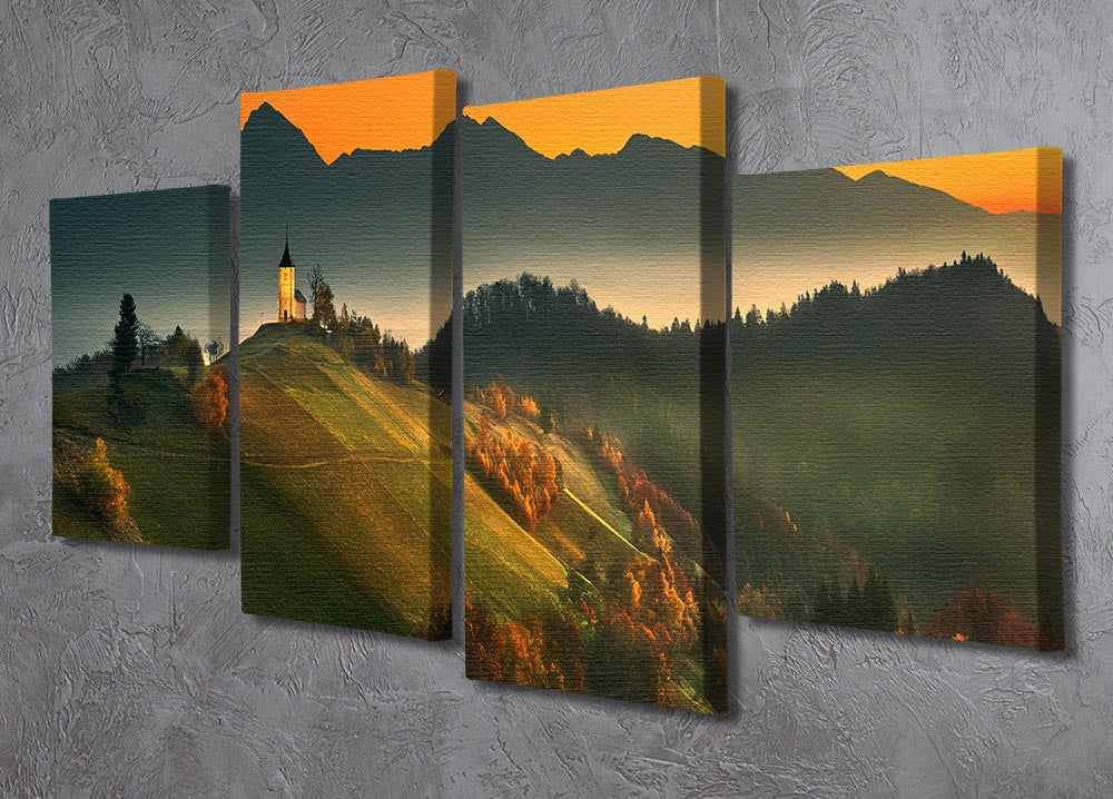 Slovenian Autumn 4 Split Panel Canvas showcasing vibrant autumn colors across four panels.