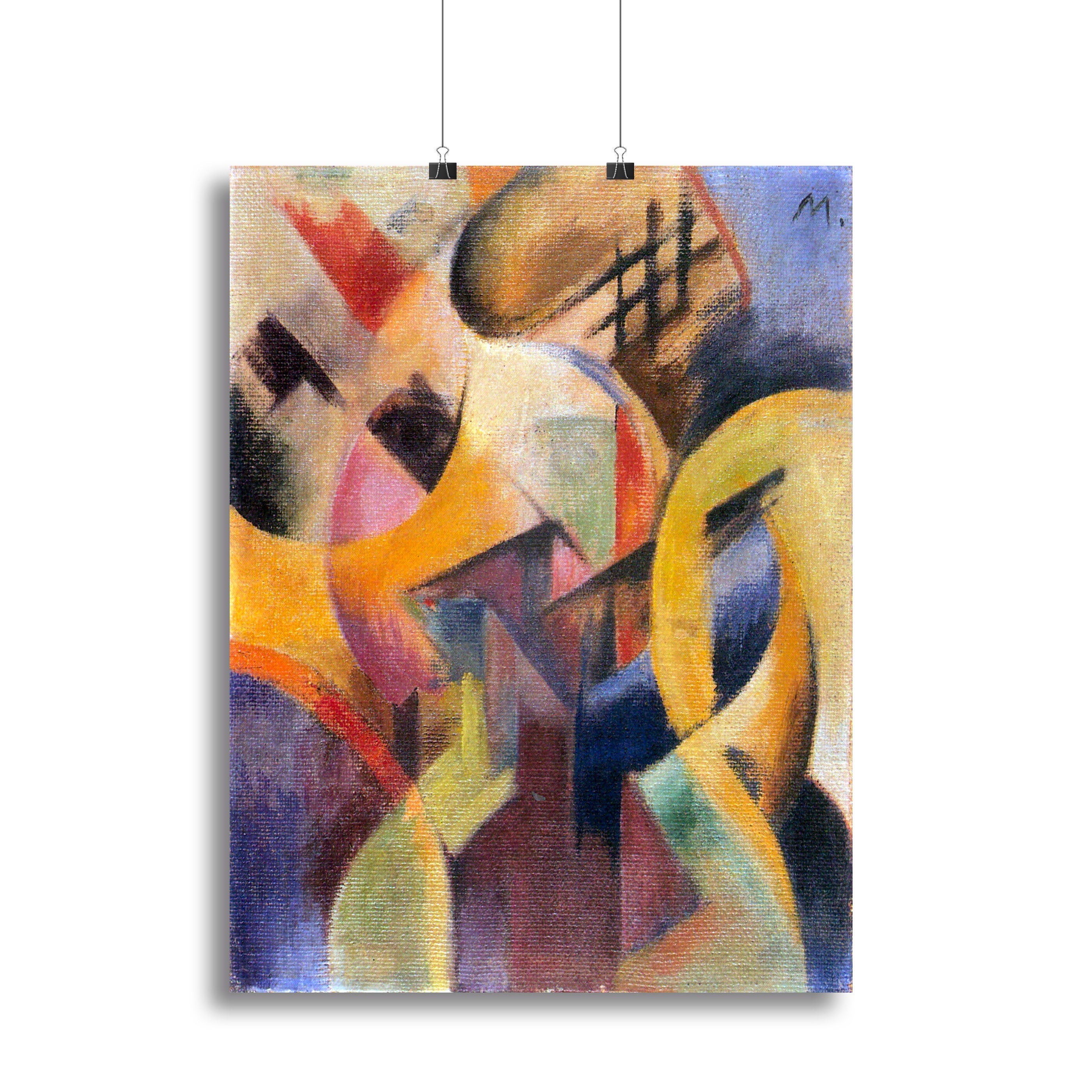 Small Composition I by Franz Marc canvas print showcasing vibrant colors and abstract shapes, perfect for modern decor.