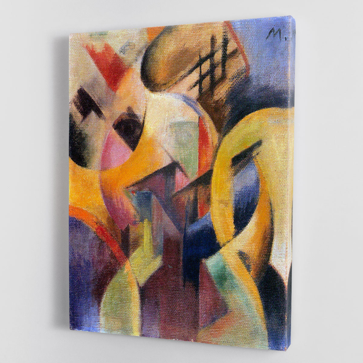 Small Composition I by Franz Marc canvas print showcasing vibrant colors and abstract shapes, perfect for modern decor.