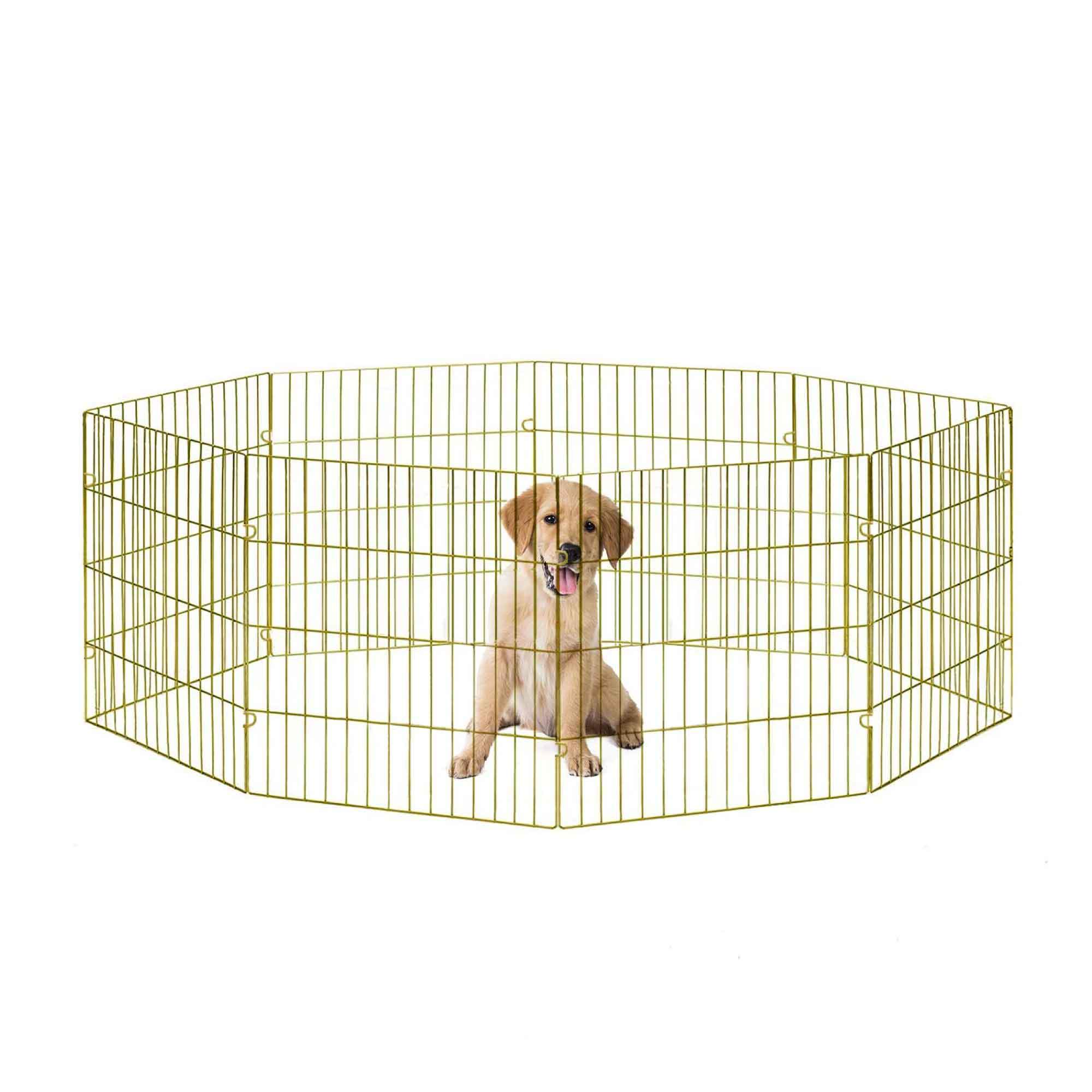 Pawise Small Pet Playpen featuring 8 durable coated metal panels in an octagon shape, ideal for small pets.