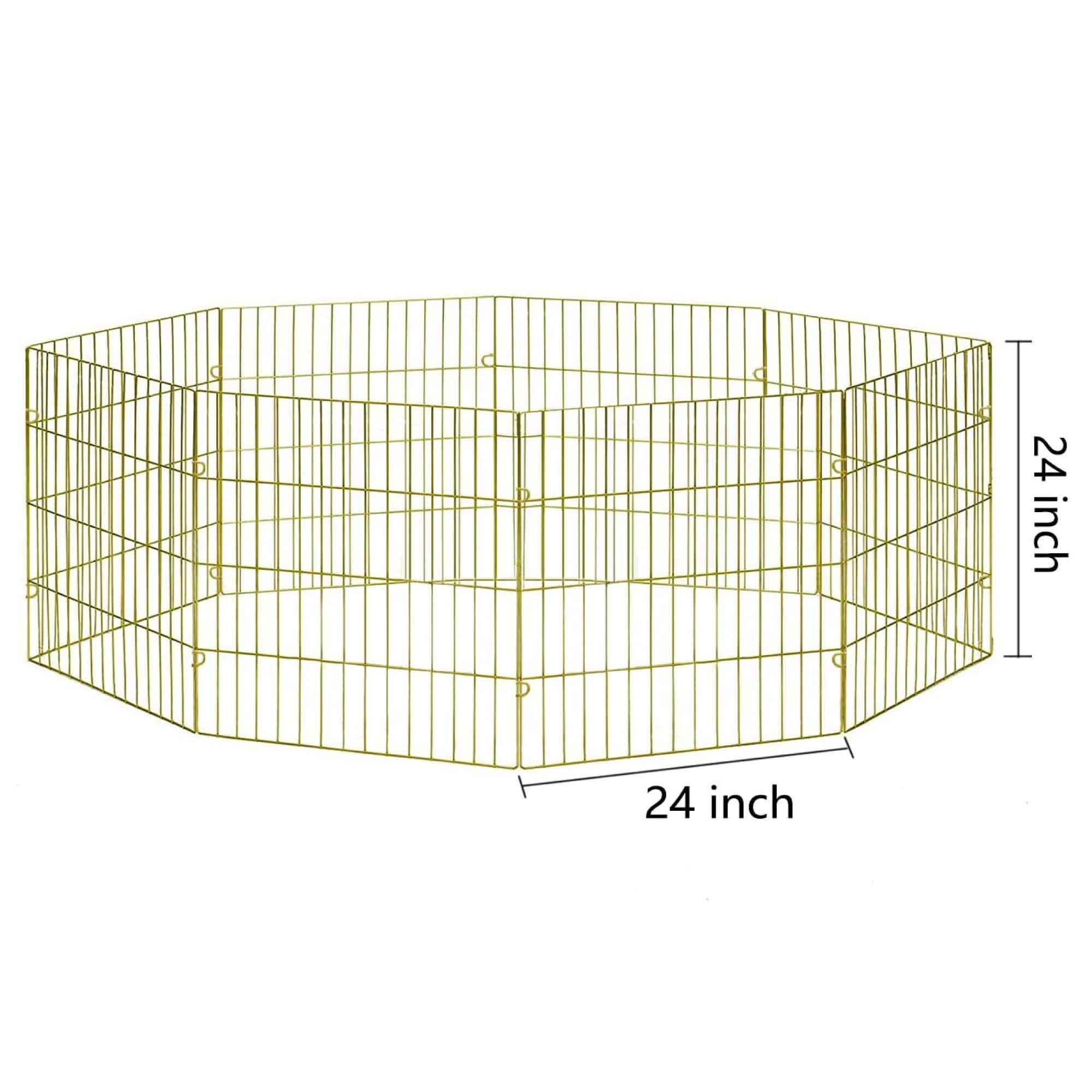 Pawise Small Pet Playpen featuring 8 durable coated metal panels in an octagon shape, ideal for small pets.