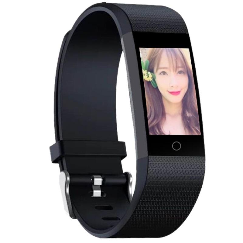 Smart Bracelet 115plus in black color, showcasing its sleek design and features for health monitoring and exercise tracking.