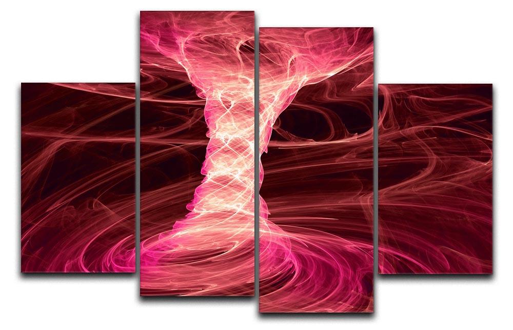 Smoke Funnel 4 Split Panel Canvas artwork displayed in a modern living room, showcasing its dynamic design and vibrant colors.
