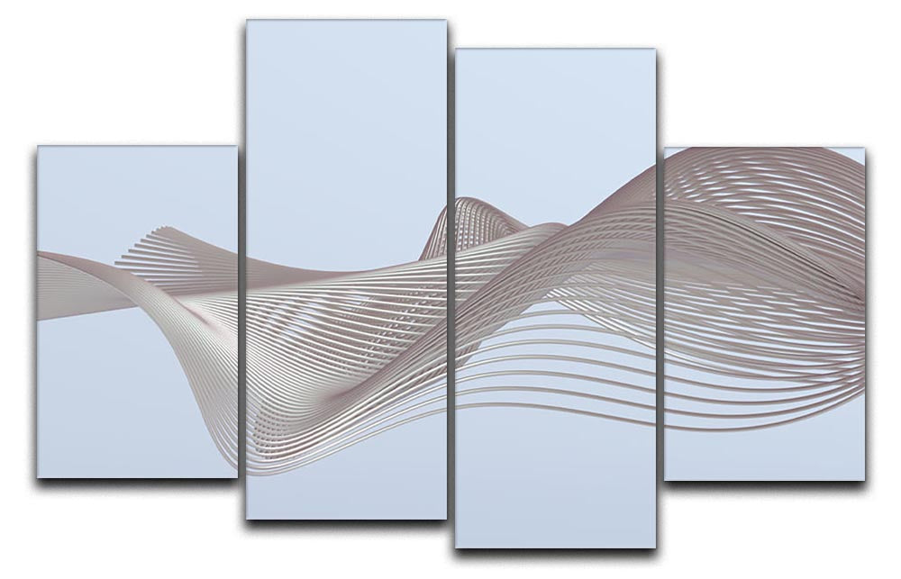 Smooth Lines 4 Split Panel Canvas artwork featuring four equal sections with a modern abstract design.