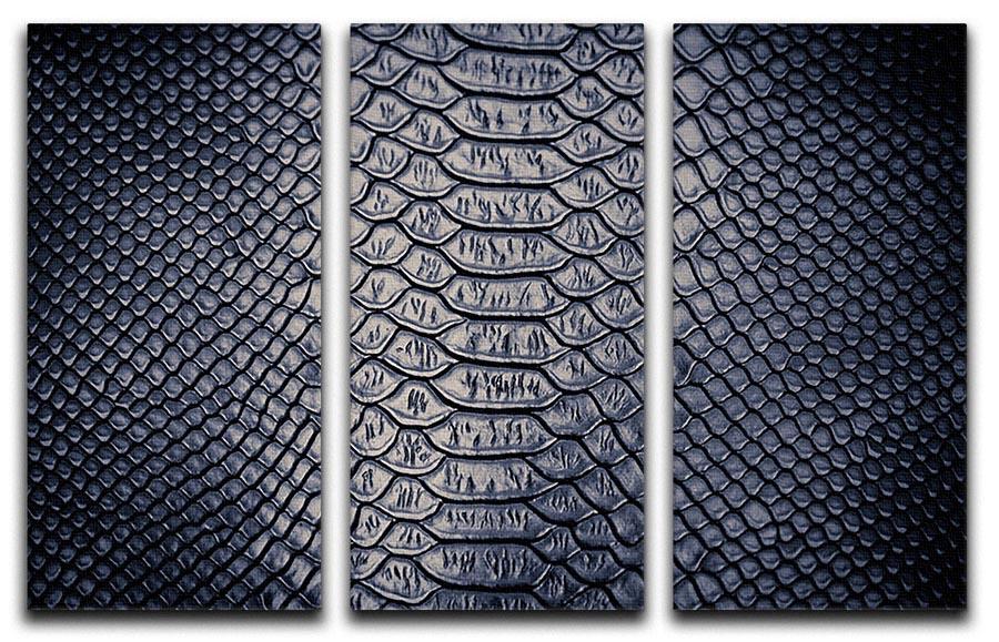 A stunning 3-panel canvas print featuring a snake skin texture design, perfect for modern decor.