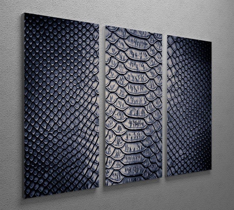 A stunning 3-panel canvas print featuring a snake skin texture design, perfect for modern decor.
