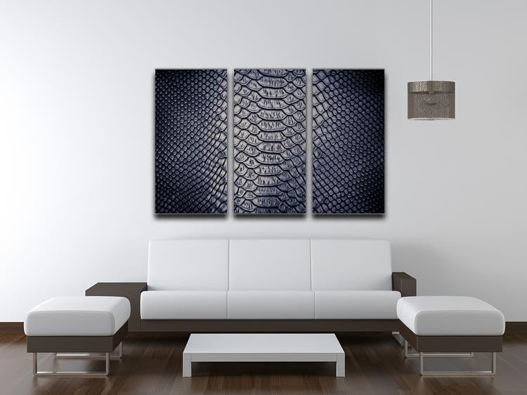 A stunning 3-panel canvas print featuring a snake skin texture design, perfect for modern decor.