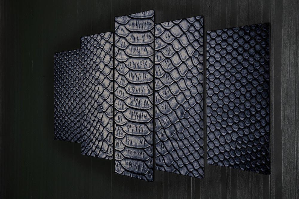 A stunning 5-split canvas artwork featuring a unique snake skin texture, arranged in five panels for a dynamic display.