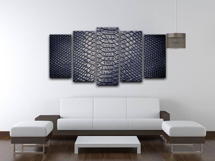 A stunning 5-split canvas artwork featuring a unique snake skin texture, arranged in five panels for a dynamic display.