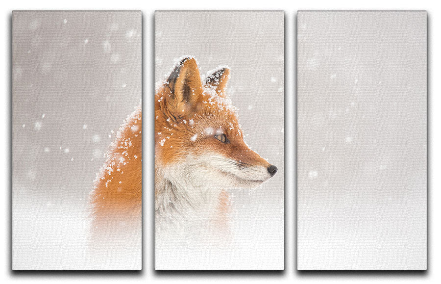 A beautiful 3-panel canvas print featuring a serene snow scene, perfect for enhancing home decor.