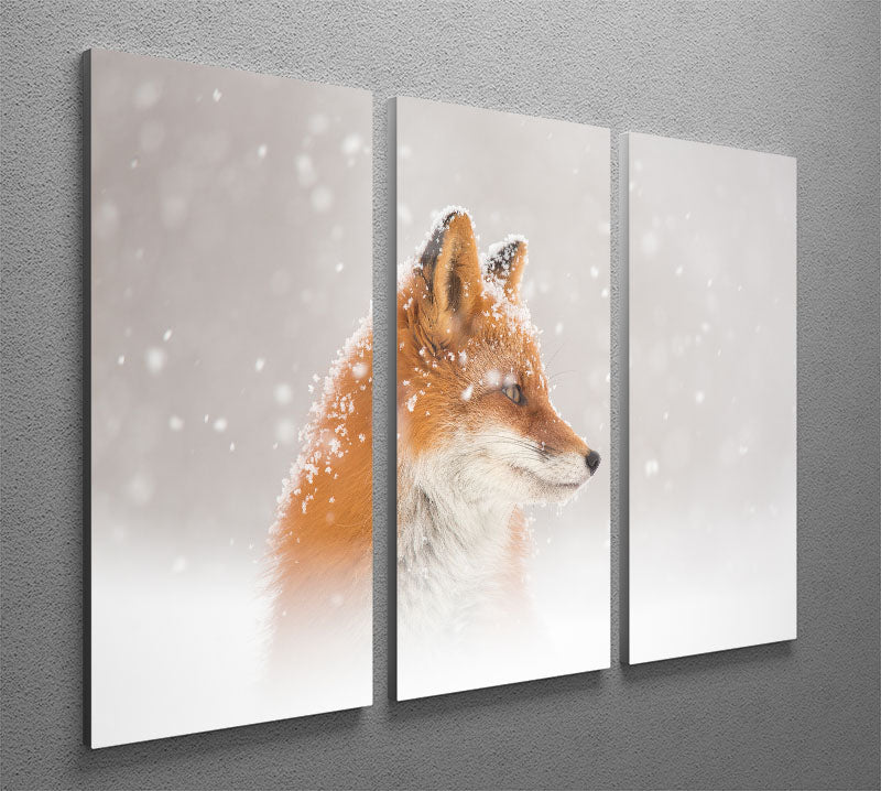 A beautiful 3-panel canvas print featuring a serene snow scene, perfect for enhancing home decor.